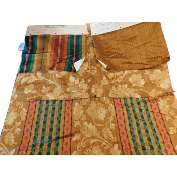 Vintage Floral Striped Fabric Remnants Multiple Colors & Patterns Cotton Blend I - Picture 2 of 13